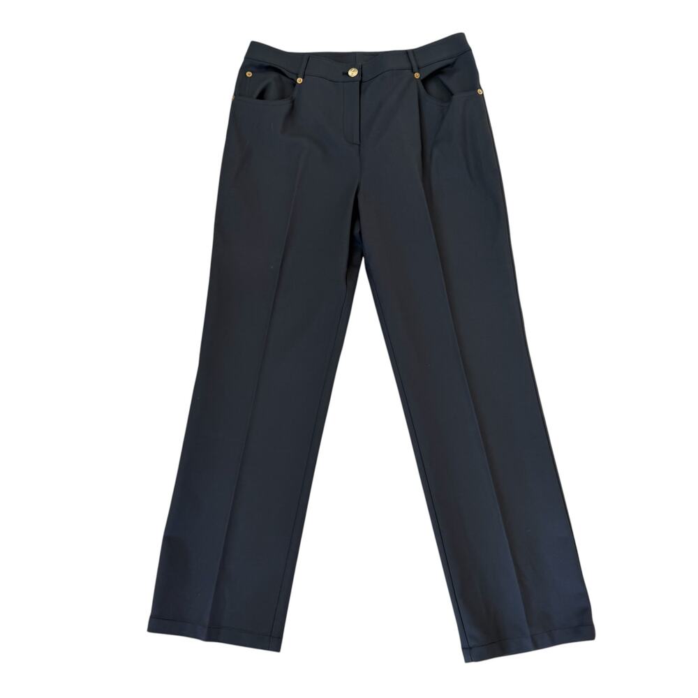 St John Dark Gray Straight Leg Casual Pants Career Trousers- Women's Size 8